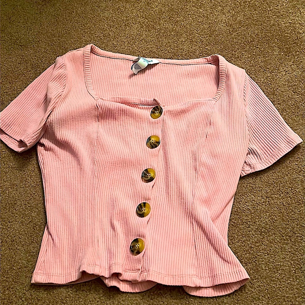 Ribbed pink top